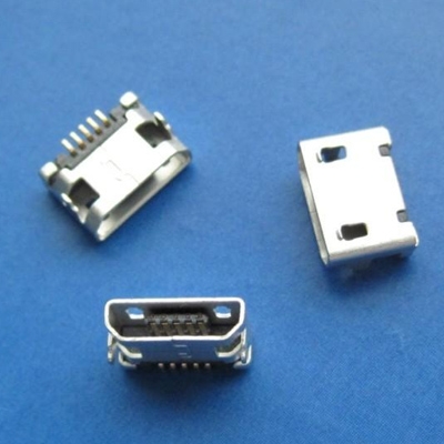 廈門microUSB B type 5pin (焊腳:SMT, 外殼:前貼后插) 無翻邊無柱7.20mm