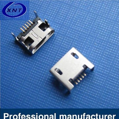 廈門microUSB B type 5pin (焊腳:SMT, 外殼:DIP) 無翻邊