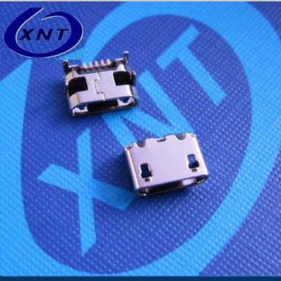 廈門microUSB B type 5pin (焊腳:SMT, 外殼:DIP) 牛角有柱
