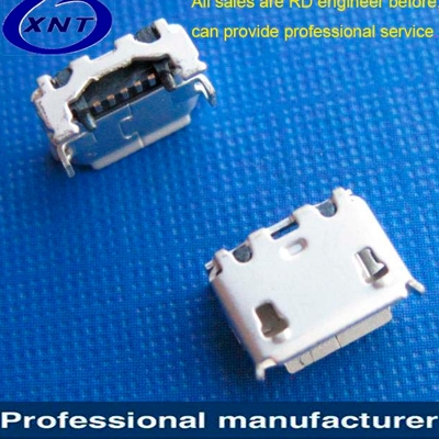 廈門microUSB B type 5pin (焊腳:SMT, 外殼:DIP) 牛角有柱3.90mm